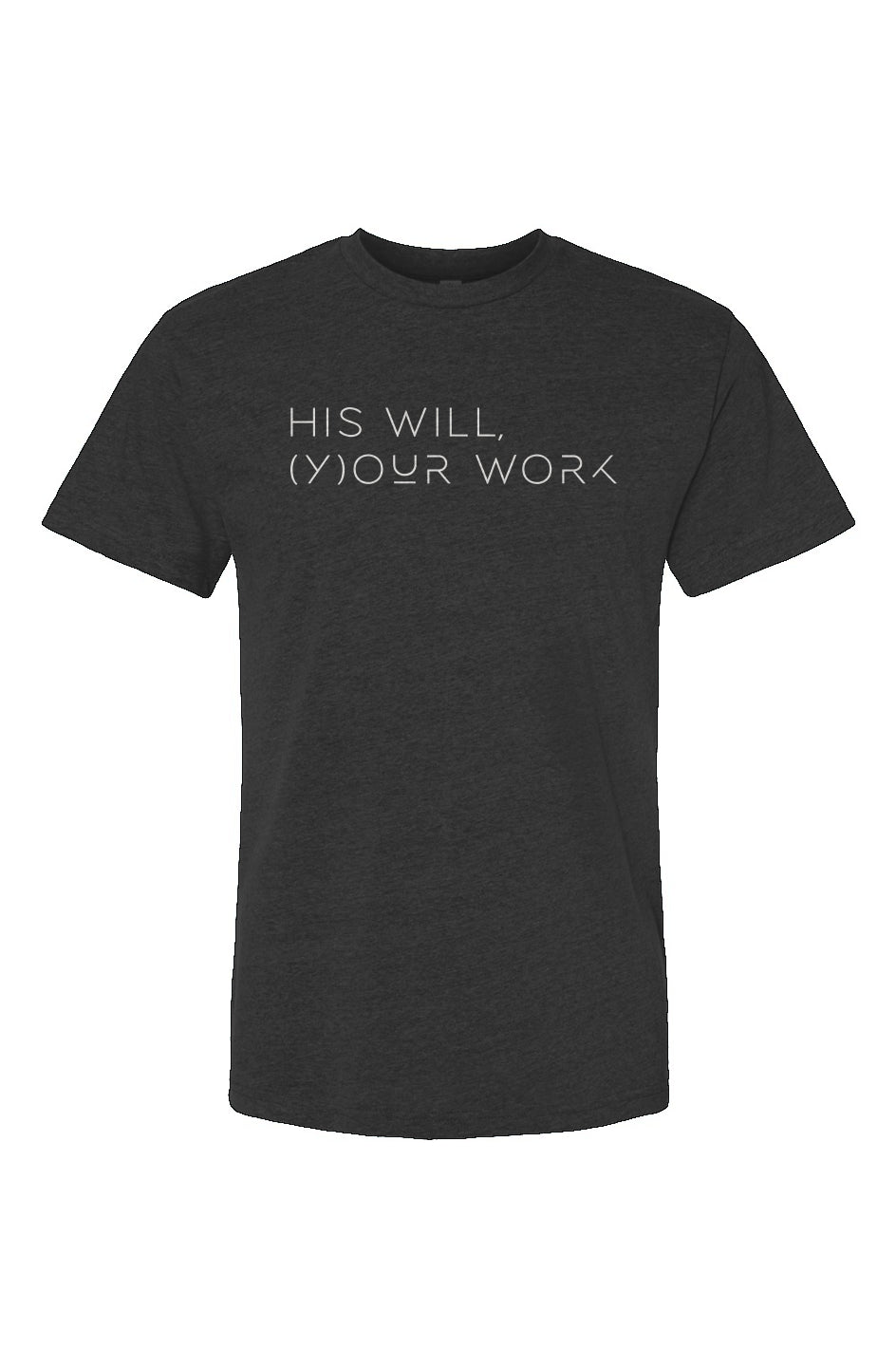 Eco Heavyweight Tee His will, (y)our work - HWYW left sleeve